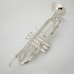 Profissional plana prata chapeado trompete, instrumentos musicais com caso, TR600GS, venda quente, frete grátis - Image 4