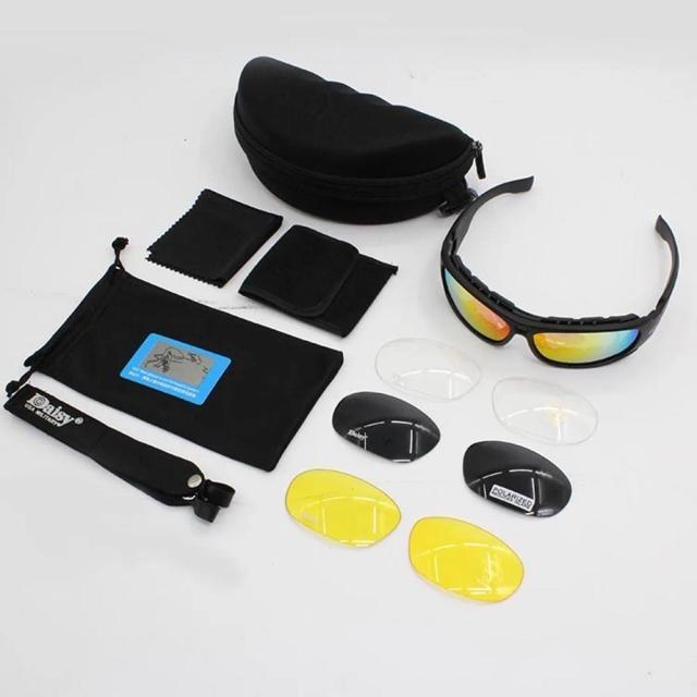 Óculos de proteção polarizados táticos com kit de 4 lentes para caça e motocicleta, à prova de balas, ideal para exército e airsoft