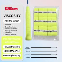 15/pcs wilson overgrip original anti deslizamento raquete de tênis sweatband apertos padel absorção de choque aperto fita acessórios de treinamento - Image 3