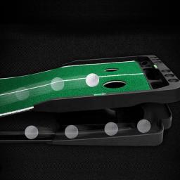 Pente ajustável interior mini golfe putting trainer esteira com furos rotativos pista de retorno automático bola agradável colocando superfície - Image 3