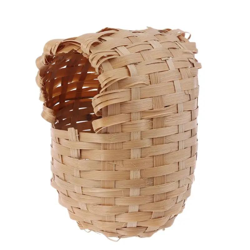 Casa passarinho tecida bambu para ninho beija-flor para poleiro pequeno pardal - Image 1