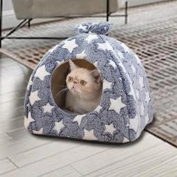 Cama macia bonito dos gatinhos do luxuoso, Pet House, Anti base deslizante, entrada redonda - Image 1
