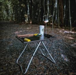 Mesa de acampamento portátil ao ar livre, mesa de nidificação de aço inoxidável, adequada para pendurar lâmpada, equipamento ... - Image 4