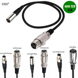 Mini xlr 3pin macho para xlr 3pin cabo de áudio fêmea folha de alumínio blindado fio de cobre cabo de linha de áudio para câmeras de microfone - Image 1