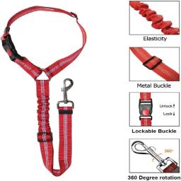 Cinto de segurança reflexivo para pet, trela para cães pequenos, coleira de cachorro, acessórios para caminhadas e viagens, suprimentos carro - Image 3