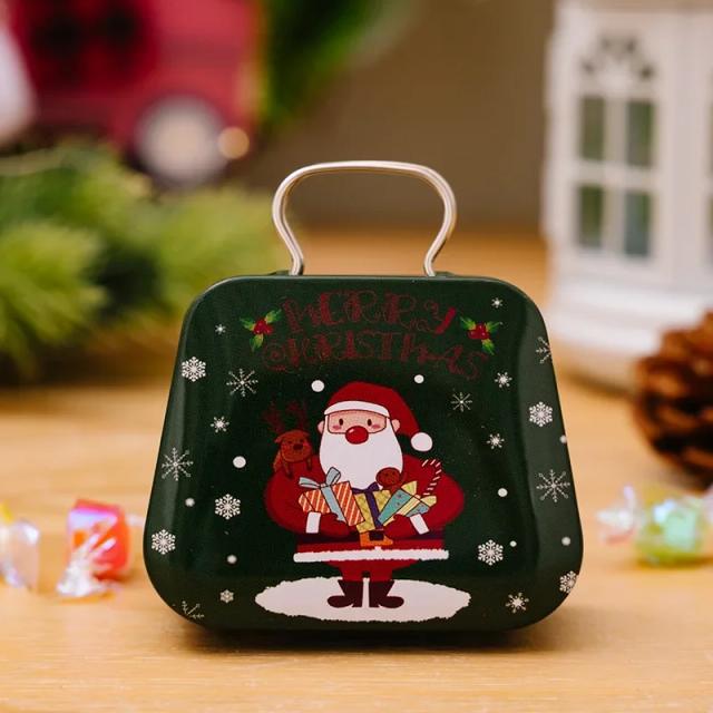 Caixa de Presente de Lata de Natal: Recipiente Quadrado para Doces e Suprimentos Feriados
