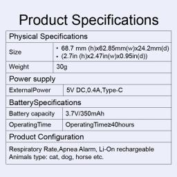 Animal Apneia Sensor Monitor, Visível Display, Pet Apneia Alarme, Anestesia Respiração Monitor, Equipamento Clínica Veterinária, 1 Pc - Image 5