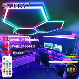 Decoração de entretenimento efeito especial hexágono iluminação rgb luz palco multiform controle remoto diy montado - Image 1