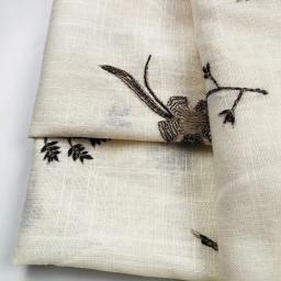 Tecido artesanal do bordado do algodão do linho, Tecido DIY para vestidos e decoração Home, por quintal - Image 3