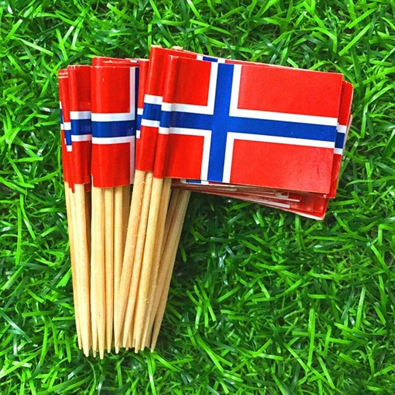 Mini bandeira para cupcake e coquetel, acessórios para festa, bar e restaurante, conjunto de 100 peças - Image 1
