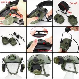 Earmuf eletrônico arco OPS-CORE capacete ferroviário adaptador tático suporte de fone de ouvido para howard leight impacto esporte caça tiro fone de ouvido - Image 6