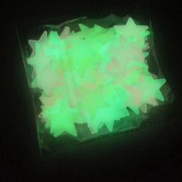 Adesivo de parede fluorescente para quarto de criança, estrela luminosa, estrelado, tridimensional, 100 pcs - Image 5
