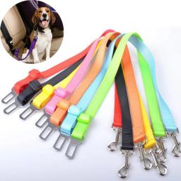 Cão de estimação gato cinto de segurança do carro trela ajustável cinto de segurança do veículo suprimentos para animais de estimação arnês segura alavanca tração collar filhote de cachorro trela - Image 1