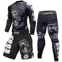 Boxe masculino Compressão Sport Set, Rashguard, Jitsu Bjj Rash Guard, Conjuntos de Kickboxing, Muay Thai Jersey, MMA Sportswear - Image 1