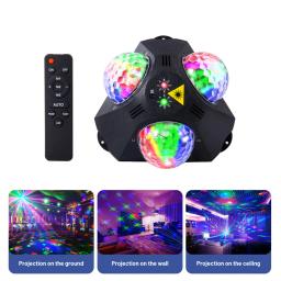 Festa Disco Ball Light, Projetor Laser, 5 em 1, DJ Stage Strobe Light, Natal, Casamento, Decoração Home Club - Image 1