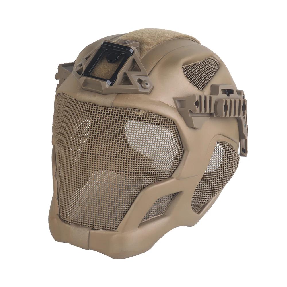 Capacete de proteção facial tática completa com montagem NVG Capacete de airsoft paintball de malha de aço ajustável e leve para jogo de cosplay - Image 1