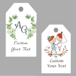 100 pçs etiquetas personalizadas diy artesanal/obrigado você artesanato pendurar tag com corda etiquetas presente embrulho suprimentos favores do casamento - Image 1