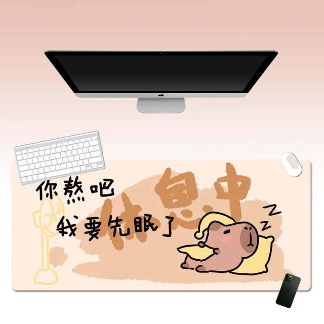 Mouse Pad Bonito de Gato Abstrato para Jogos Anime, Acessório Kawaii e Desenhos Animados para Mesa e Escritório