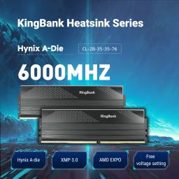 KingBank CL28 Memória DDR5 32GB RAM 16GBX2 6000MHZ Rams Memória DDR5 Kit UDIMM Dual Channel Computador Desktop PC Hynix A die - Image 2