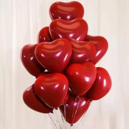 Coração vermelho inflável látex balões, decoração suprimentos, dia dos namorados, festa de casamento, aniversário, atacado, 50 pcs, 10pcs - Image 2