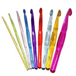 Agulhas de tricô plásticas para iniciantes, ganchos coloridos de crochê, cabeça ergonômica do gancho, 3-12mm, 9pcs - Image 3
