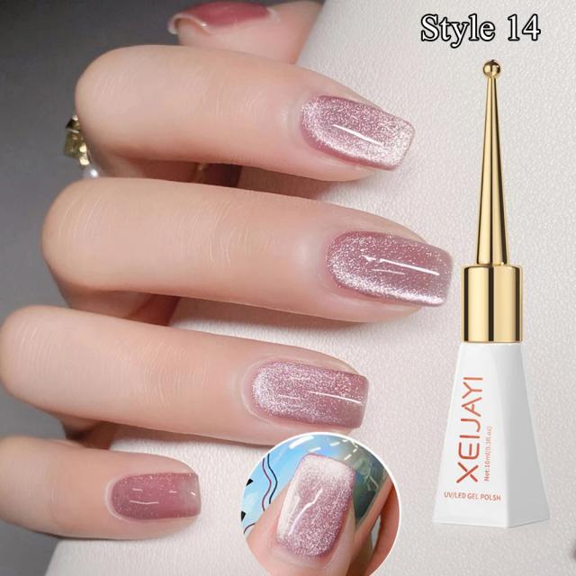 Esmalte Gel Magnético Prata Reflexivo com Glitter Olho de Gato - Semi-Permanente UV Venalisa para Manicure.