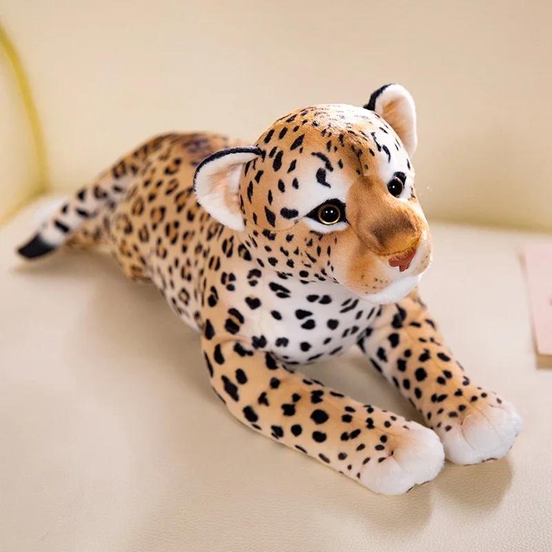 50cm realista tigre leopardo brinquedos de pelúcia macio animais selvagens simulação tigre branco jaguar boneca crianças presentes aniversário - Image 1
