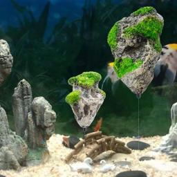 Pedra-pomes artificiais para aquário, enfeite de pedra suspensa flutuante para tanque de peixes, decoração de pedras voadoras - Image 2