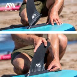 AQUA MARINA SUP Grande Fin Surf Pé Paddle Board, Prancha Inflável, Estabilizador Leme, Kit Esporte Aquático, Pressione Bloqueio - Image 4