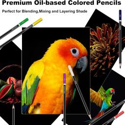 Lápis de cor para arte profissional, grafite pintado à mão, cor oleosa, pintura escolar, suprimentos de arte, 72PCs - Image 2