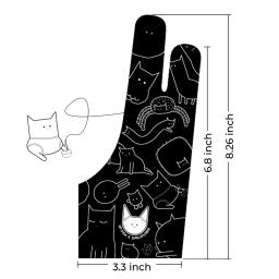 XPPen-Luva Anti-Incrustante Artista para Desenho Tablet, Tamanho Livre, Confortável, Gato Bonito, Exibição - Image 3