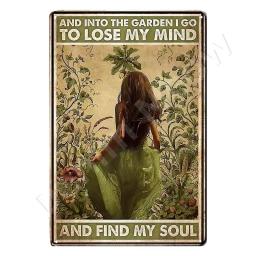 Sinais de lata retrô com citações inspiradas, Wall Art, Vintage Home Decor, Room Garden , Hippie Girl Poster, Be Kind to Your Mind - Image 2