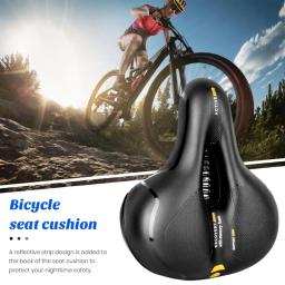 Confortável assento de bicicleta com almofada de espuma, absorção de choque, tira reflexiva, ampla bicicleta sela substituição - Image 3
