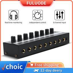 8 canais áudio auscultadores amplificador ha800, amp estéreo, microfone, para música, gravação, amplificador de som ultra compacto - Image 1