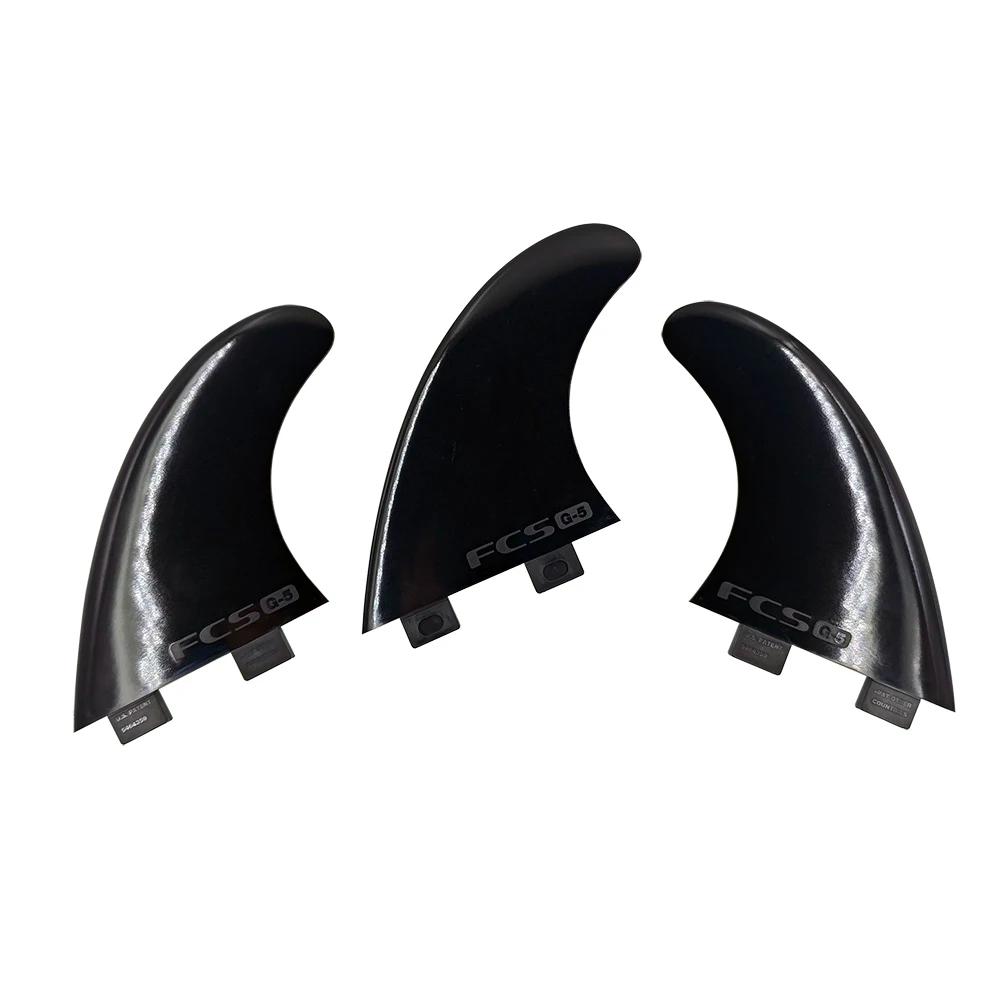 UPSURF-FCS Plastic Tri-Surf Fins, barbatanas de prancha curta, cor preta, barbatanas de nylon para surf, Funboard 3 barbatanas, tamanho médio - Image 1