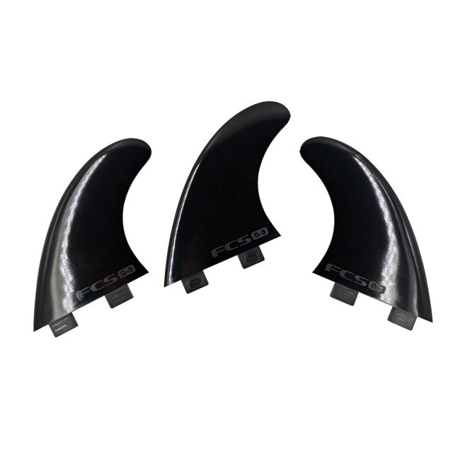 Barbatanas UPSURF-FCS Tri-Surf em Nylon para Prancha Curta - Conjunto de 3 Unidades na Cor Preta e Tamanho Médio