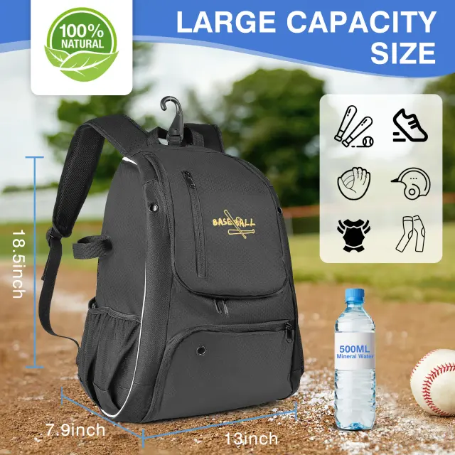 Mochila Feminina de Beisebol: Bolsa Utilitária para Crianças com Compartimentos para Luvas e Equipamentos de Softbol
