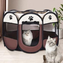 Tenda dobrável octogonal, pano Oxford portátil, ninho de gato e cachorro, impermeável e resistente a riscos, mobiliário doméstico - Image 2