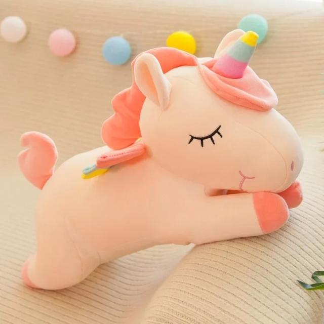 Kawaii Unicórnio de Pelúcia Macio Travesseiro 50cm