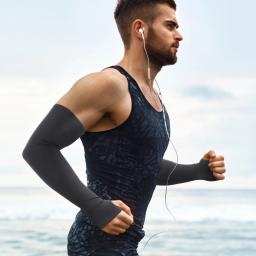 Luvas de braço de esportes de refrigeração gelo ciclismo correndo aquecedores de braço de basquete verão proteção uv voleibol bicicleta punhos das mulheres dos homens - Image 2