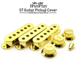 Single Coil ST guitarra elétrica captador tampa, Volume Tom Control botão, interruptor de ponta, Prata captador titular caso, 1 conjunto - Image 1