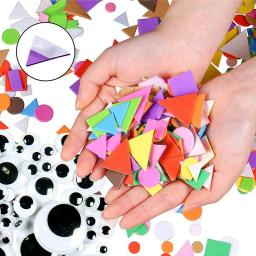 Brinquedos artesanais diy esponja remendo preto e branco olhos forma cor cognição geometria triângulo círculo quadrado crianças artesanato brinquedo tmz - Image 4