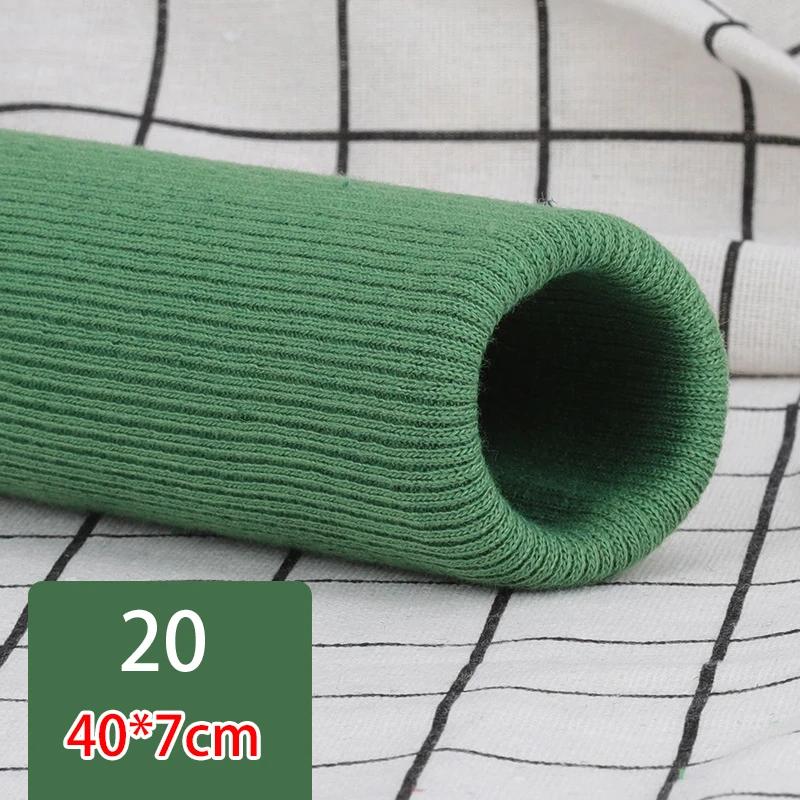 Tecido com nervuras de malha de algodão elástico Tecido de manga elástica para camisola, Tecido de manguito estendido, Suprimentos de costura DIY - Image 1
