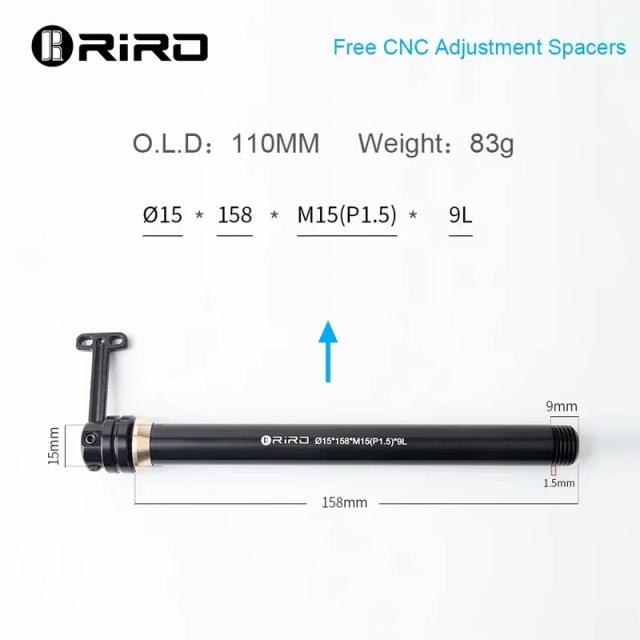 Riro Alavanca de Eixo Passante para Bicicleta 12x100/110/142/148mm
