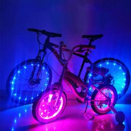 Roda de bicicleta luzes led quadro de bicicleta de montanha luzes de decoração luzes de bicicleta falou noite andar luzes de roda de bicicleta válvula lâmpada - Image 3