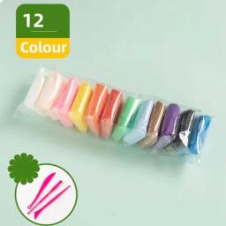 Artesanato colorido seco com ferramentas, argila leve, Plasticina Art Class, Material de Arte Escolar, Brinquedos para crianças, 12 cores, 24 cores, 36 cores - Image 3
