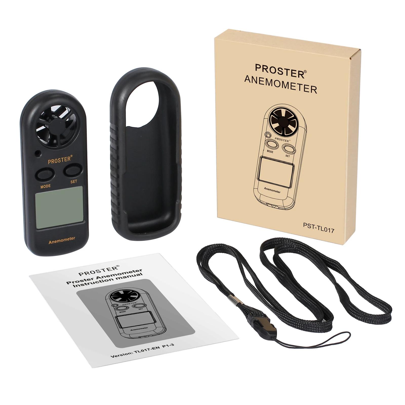 Proster-Digital Handheld Anemômetro, medidor de velocidade do vento, termômetro para vela, surf, asa delta, andando, CE Aprovado - Image 1