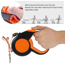 Chumbo de cão retrátil resistente, trela para animais de estimação com fita reflexiva forte, alça antiderrapante, cães pequenos médios e grandes, 8m - Image 5
