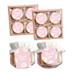 Adesivos de papel com flor rosa, 50pcs, cartas penduradas, para aniversário, decorações de festa de casamento, presentes diy, embrulho - Image 1