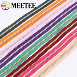Nylon Zíperes e Sliders para Saco e Vestuário, Kit de Reparação do Vestuário, Dentes Zips, DIY Acessórios De Costura, Ouro e Prata, Meetee 5 #, 3 m, 5 m - Image 1